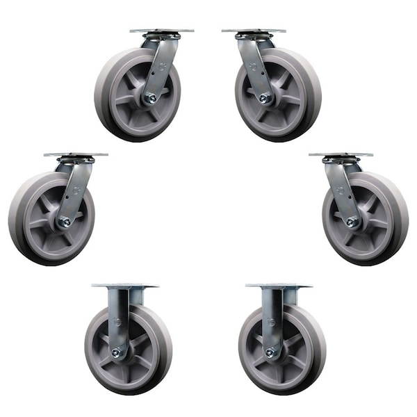Replacement Caster Set for Magliner Casters 130076 and 130075, 6PK